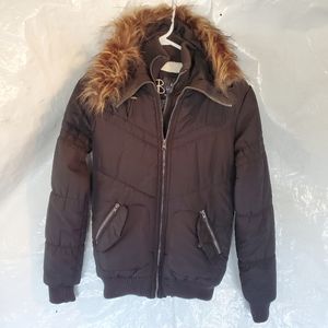 B Hip Winter Down Jacket w/Faux Fur Hood sz. XS